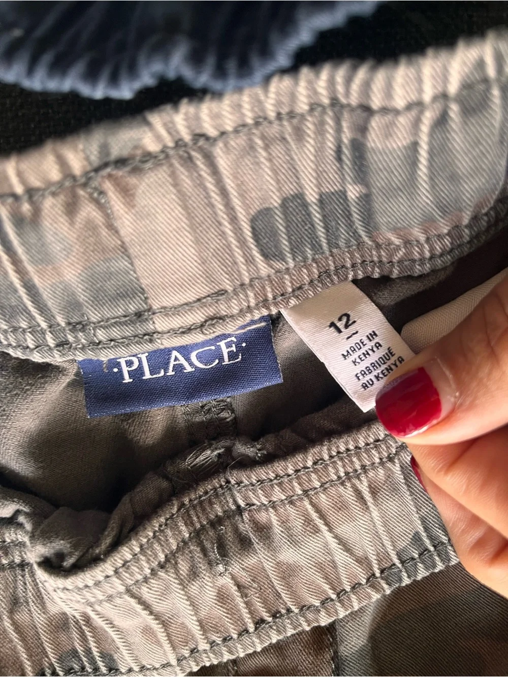 Bundle Boys Size 12 Cargo Pants The Children's Place Navy Camo Adjustable Waist